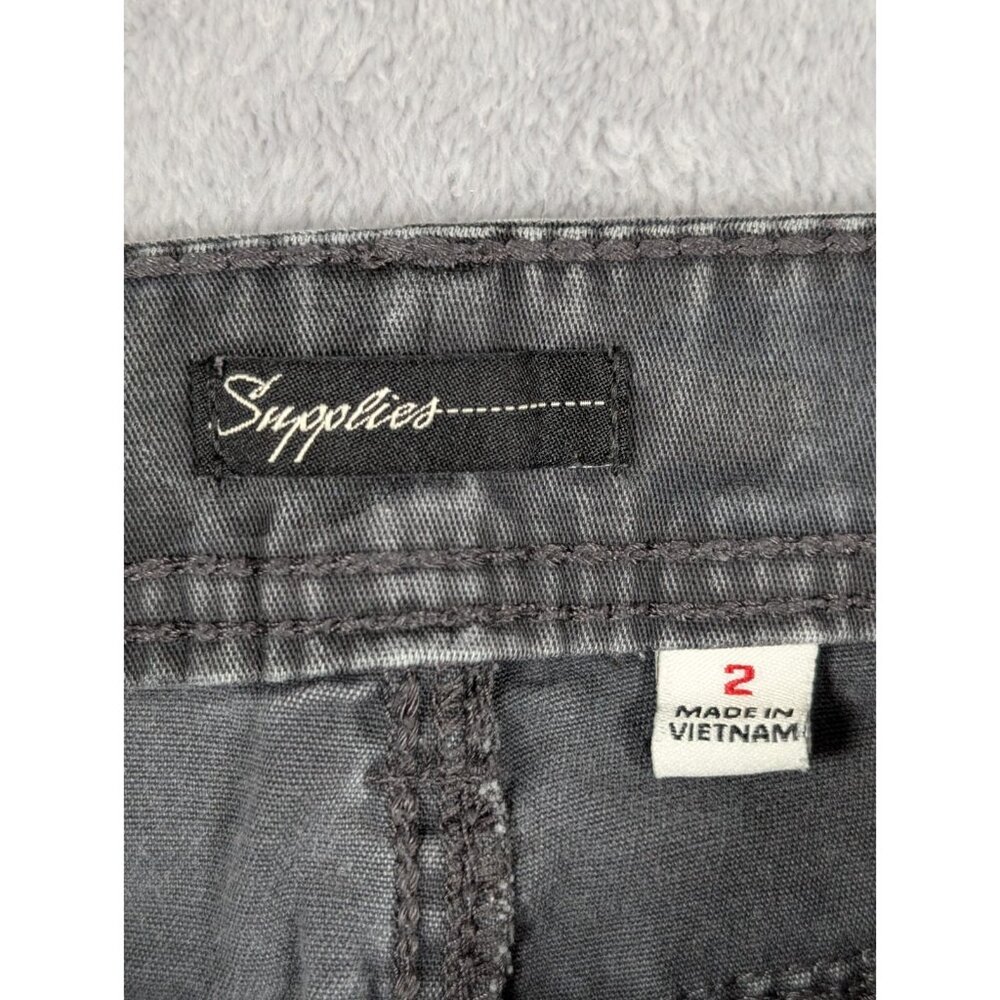 Supplies Pants Womens Size 2 Black Camouflage Zipper Accent Grunge Rocker Punk - Picture 2 of 9